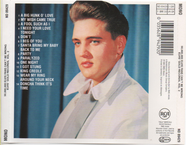 Elvis Presley 50,000,000 Elvis Fans Can't Be Wrong Elvis' Gold Records Vol 2 CD - Picture 4 of 5